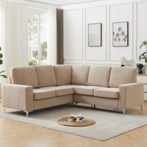 Baltic Fabric Corner Sofa In Stone