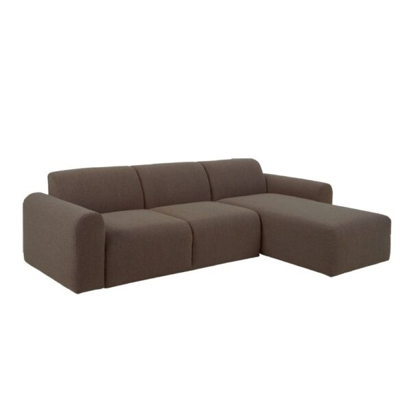 Manheim Fabric Right Hand 3 Seater Corner Sofa In Taupe