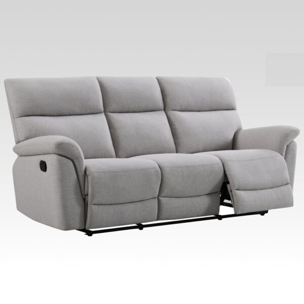Payson Fabric Recliner 3 Seater Sofa In Ash