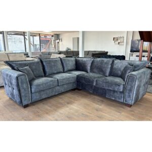 Sevilla Fabric Corner Sofa In Charcoal Black