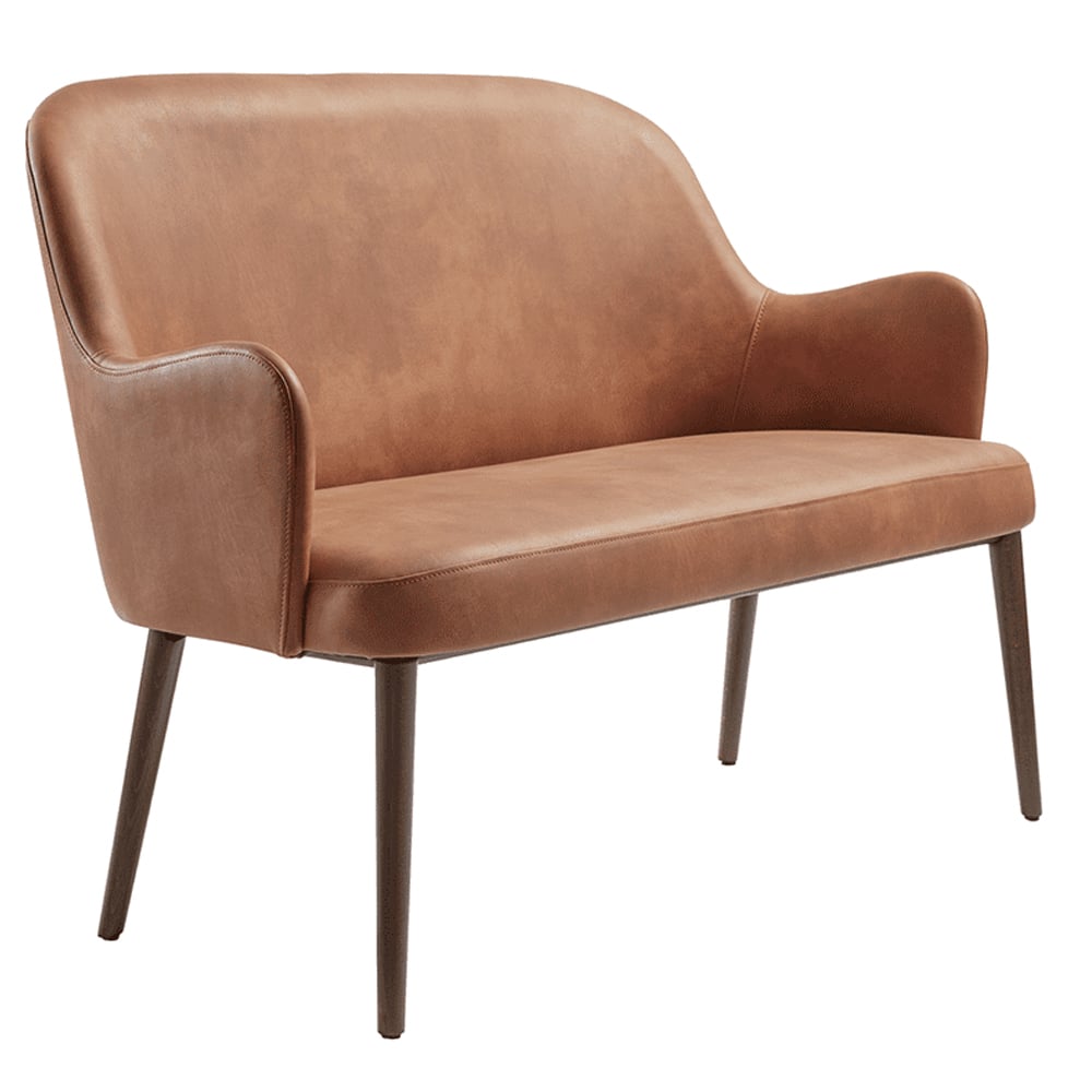 Avelay Faux Leather 2 Seater Sofa In Cognac