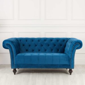 Chanter Fabric 2 Seater Sofa In Midnight Blue