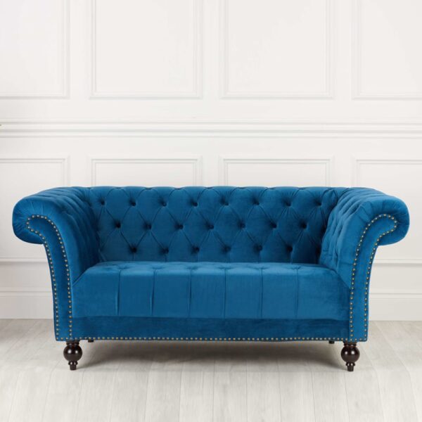 Chanter Fabric 2 Seater Sofa In Midnight Blue