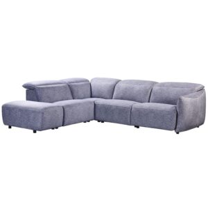 Leiria Fabric Left Handed Corner Sofa In Grey