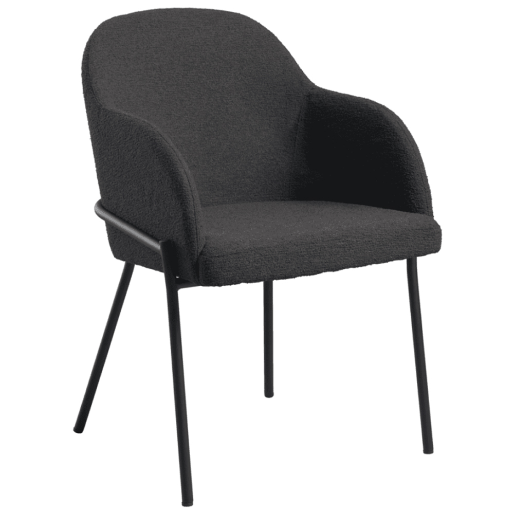 Wayne Fabric Armchair In Dark Grey