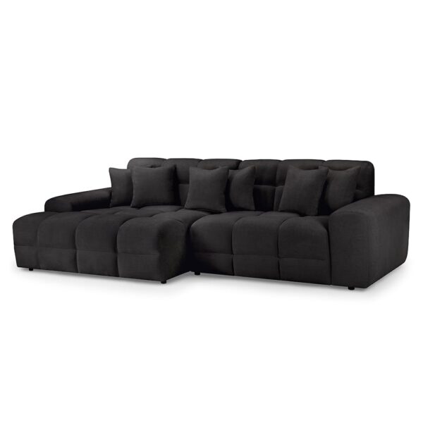 Jackson Fabric Left Hand Corner Sofa In Black