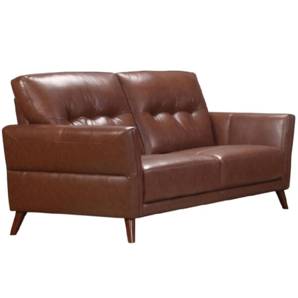 Celina Leather 2 Seater Sofa With Tapered Legs In Saddle