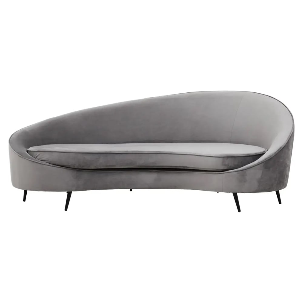 Hearne Velvet 3 Seater Sofa In Grey