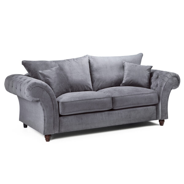 Winnsboro Fabric 3 Seater Sofa In Grey