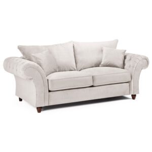 Winnsboro Fabric 3 Seater Sofa In Stone