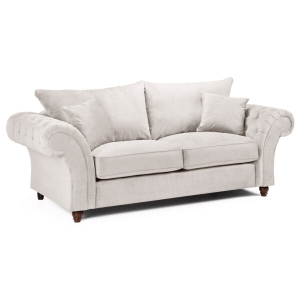 Winnsboro Fabric 3 Seater Sofa In Stone