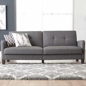 Belfast Fabric Sofa Bed With Oak Legs In Grey