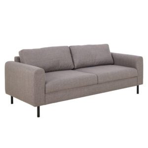 Onalaska Fabric 3 Seater Sofa In Light Grey Brown
