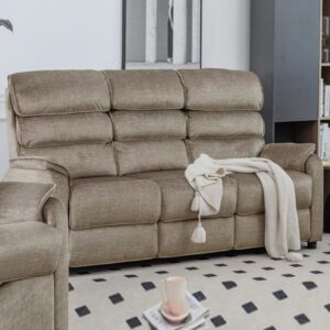 Sanur Fabric 3 Seater Sofa In Taupe
