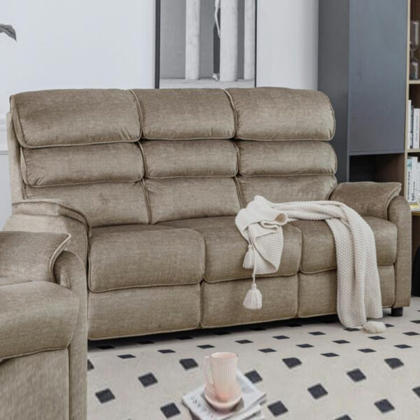 Sanur Fabric 3 Seater Sofa In Taupe