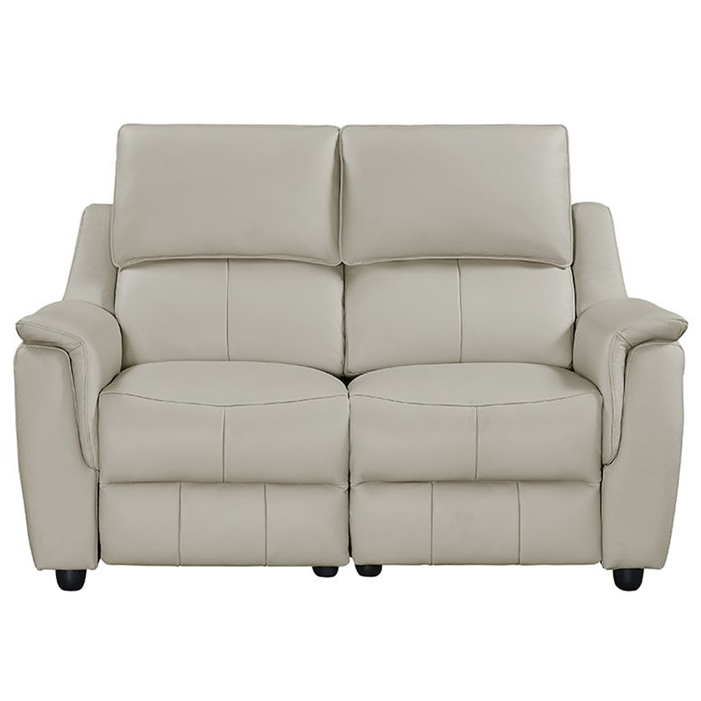 Milun Leather Electric Recliner 2 Seater Sofa In Cloud