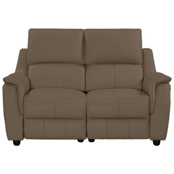 Milun Leather Electric Recliner 2 Seater Sofa In Dark Taupe