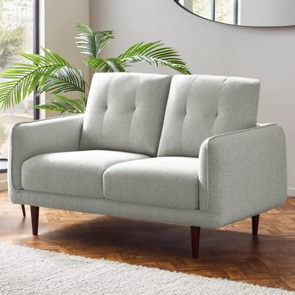 Rimouski Fabric 2 Seater Sofa - Light Grey